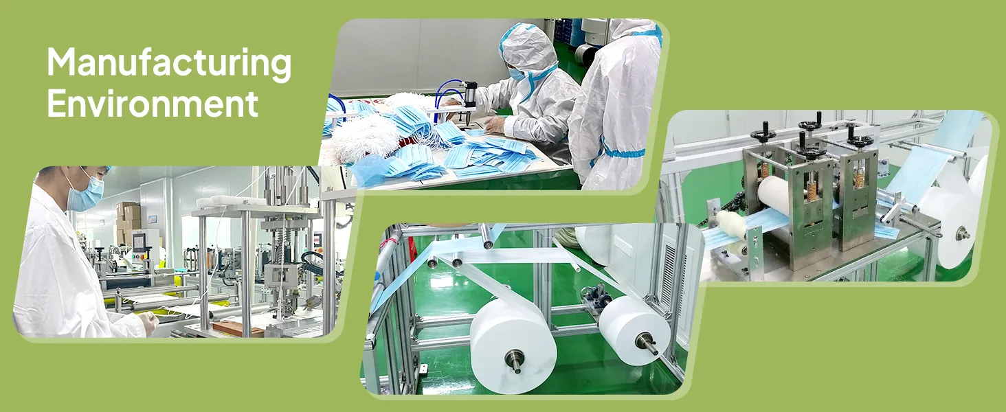 Professional KN95 mask manufacturing environment and automated production line in clean facility
